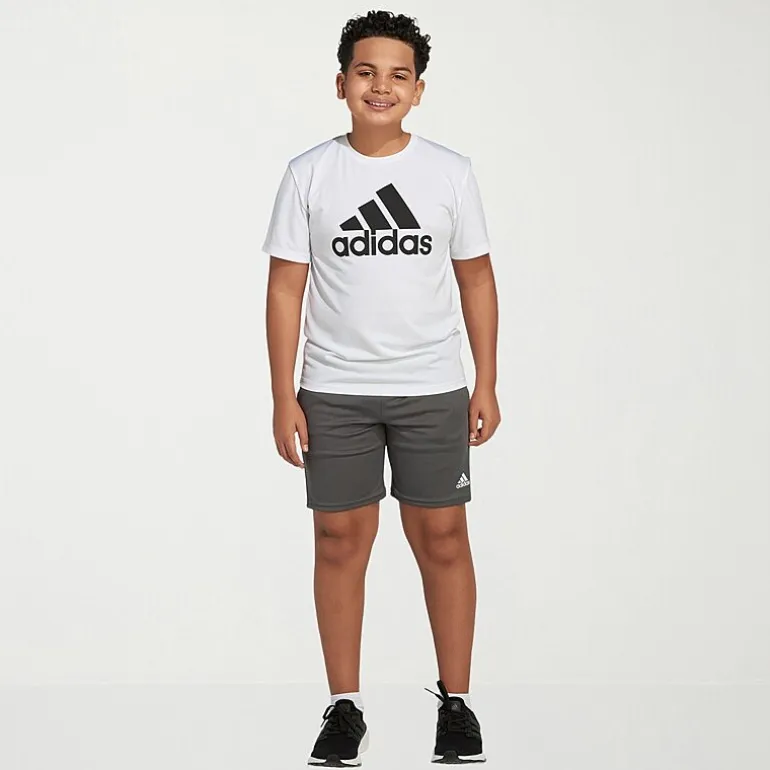 adidas Big Kid Boys Adjustable Waist Mid Rise Knit Pull-On Short