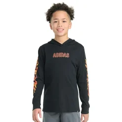 adidas Big Kid Boys Hooded Long Sleeve Regular Fit Graphic T-Shirt