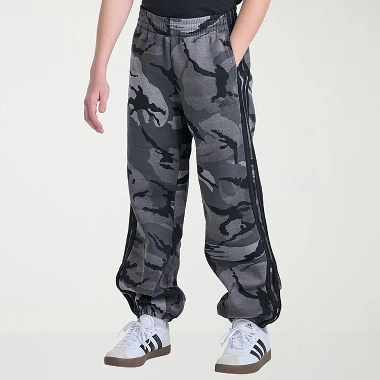adidas Big Kid Boys Mid Rise Cuffed Loose Fit Fleece Pull-On Pant