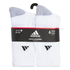 adidas Boys 6 Pair Crew Socks