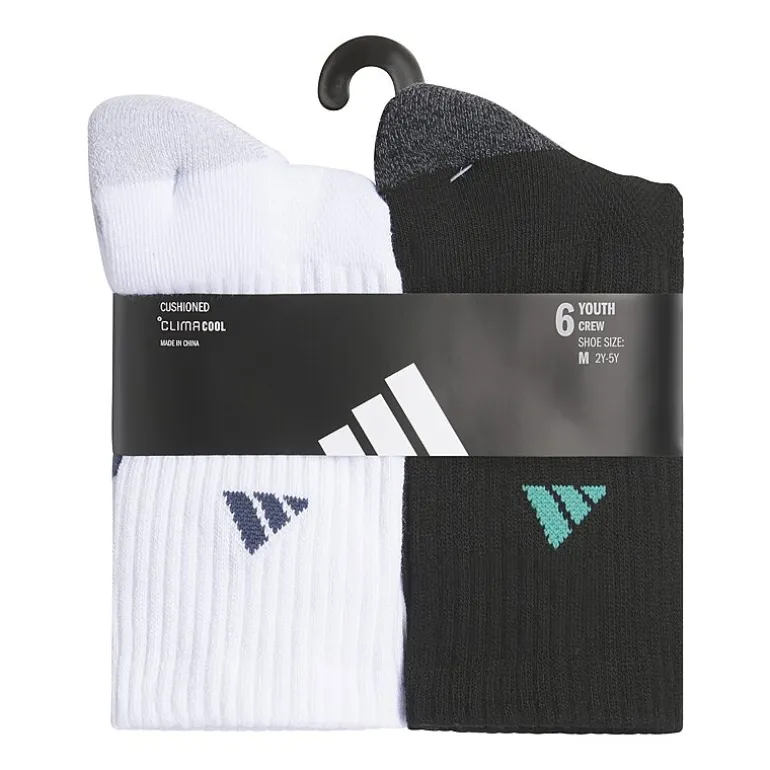 adidas Boys 6 Pair Crew Socks