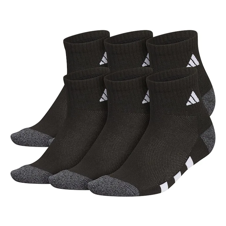 adidas Boys 6 Pair Quarter Ankle Socks