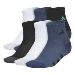 adidas Boys 6 Pair Quarter Ankle Socks