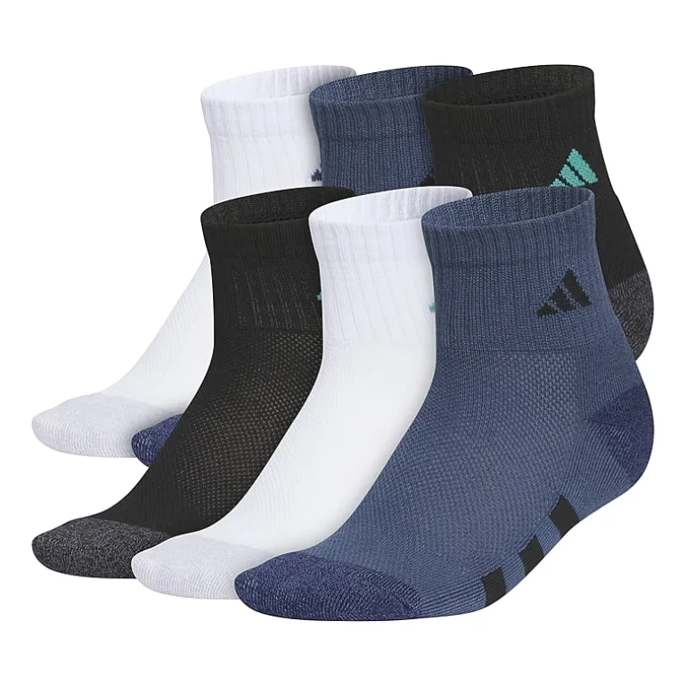 adidas Boys 6 Pair Quarter Ankle Socks