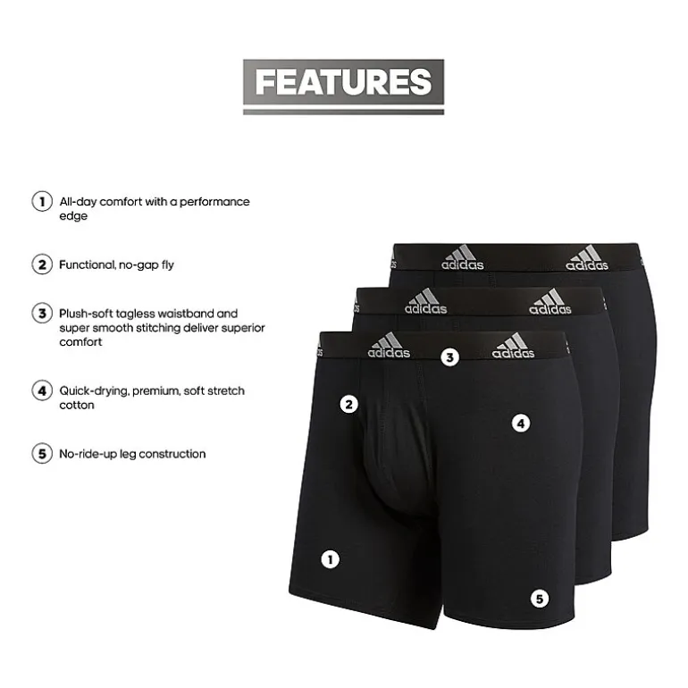 adidas Cotton Mens 3 Pack Boxer Briefs 5152359a