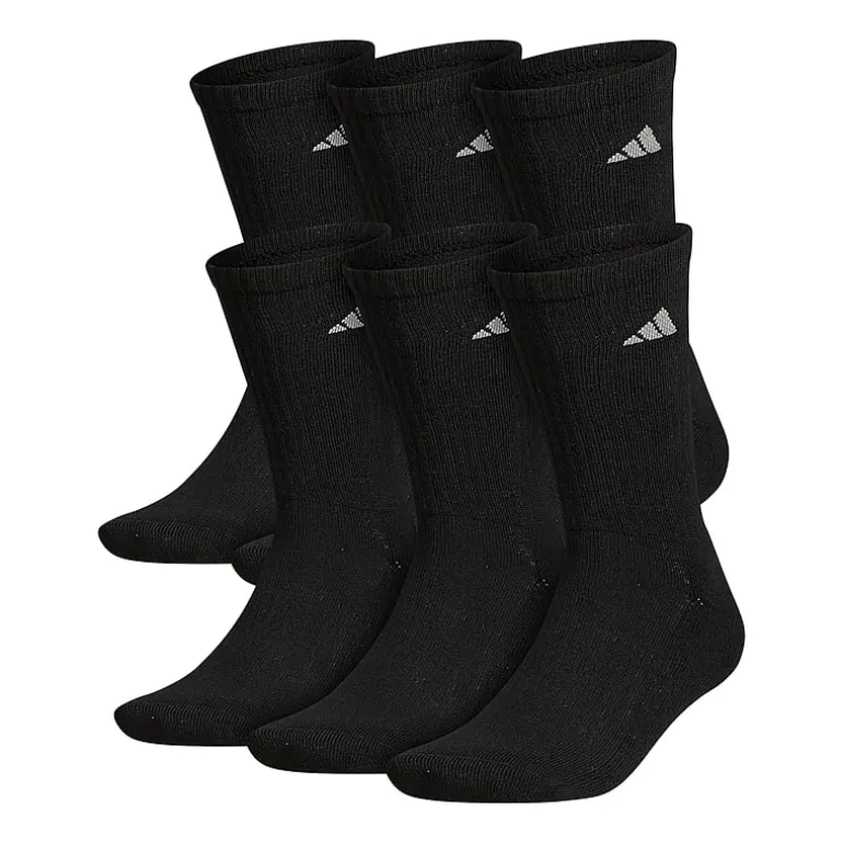 adidas Cushioned Mens 6 Pair Big and Tall Crew Socks