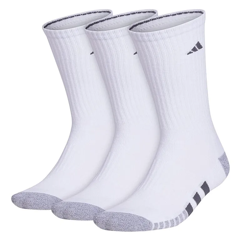 adidas Cushioned Mens 3 Pair Big and Tall Crew Socks