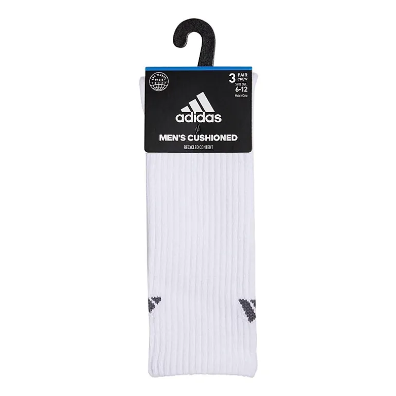 adidas Cushioned Mens 3 Pair Crew Socks