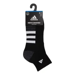 adidas Cushioned Mens 3 Pair Quarter Ankle Socks