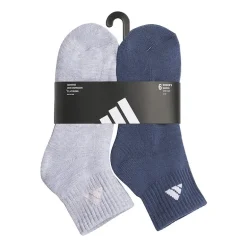 adidas Cushioned Womens Multi-Pack 6 Pair Quarter Ankle Socks