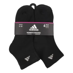 adidas Cushioned Womens 6 Pair Quarter Ankle Socks