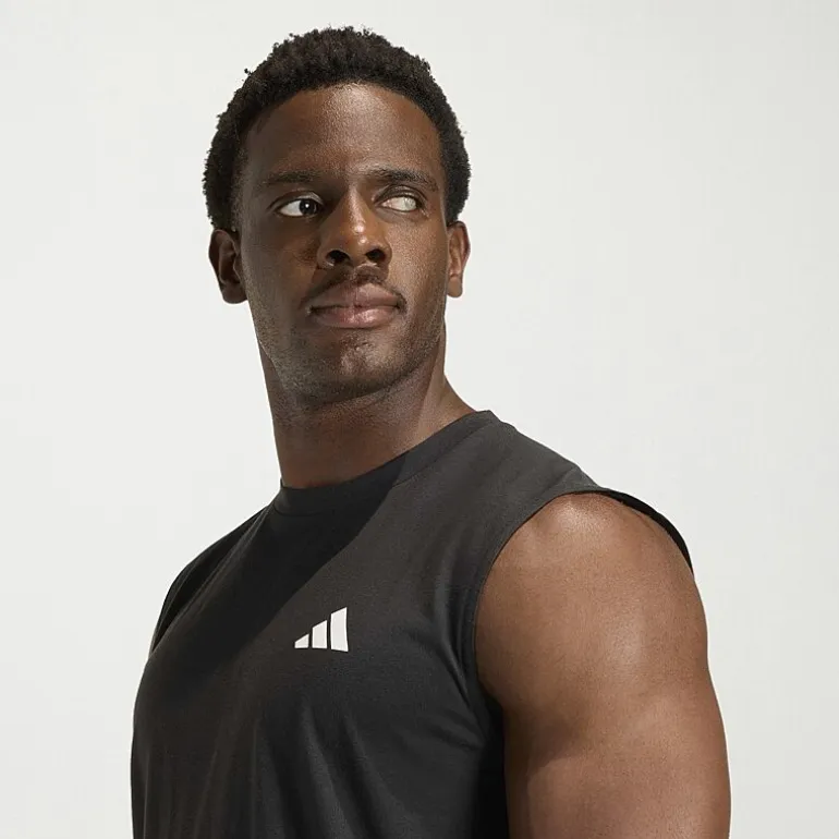 adidas Mens Crew Neck Sleeveless Muscle T-Shirt