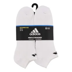 adidas Mens Multi-Pack 6 Pair Big and Tall Low Cut Socks