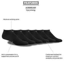 adidas Mens Multi-Pack 6 Pair Big and Tall Low Cut Socks