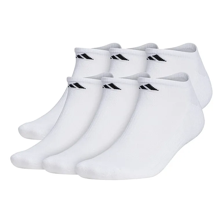 adidas Mens Multi-Pack 6 Pair Big and Tall Low Cut Socks
