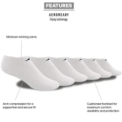 adidas Mens Multi-Pack 6 Pair Big and Tall Low Cut Socks