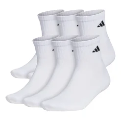 adidas Mens Multi-Pack 6 Pair Big and Tall Quarter Ankle Socks