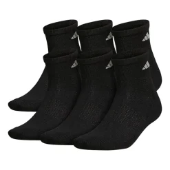 adidas Mens Multi-Pack 6 Pair Big and Tall Quarter Ankle Socks