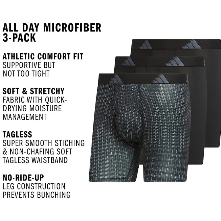 adidas Mens 3 Pack Boxer Briefs 5162980