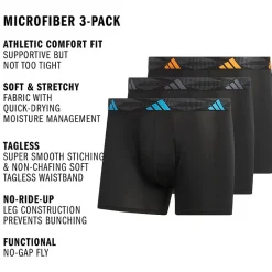 adidas Mens 3 Pack Stretch Fabric Trunks 5161768