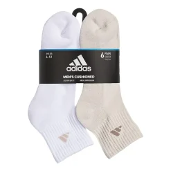adidas Mens 6 Pair Quarter Ankle Socks