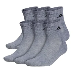 adidas Mens 6 Pair Quarter Ankle Socks