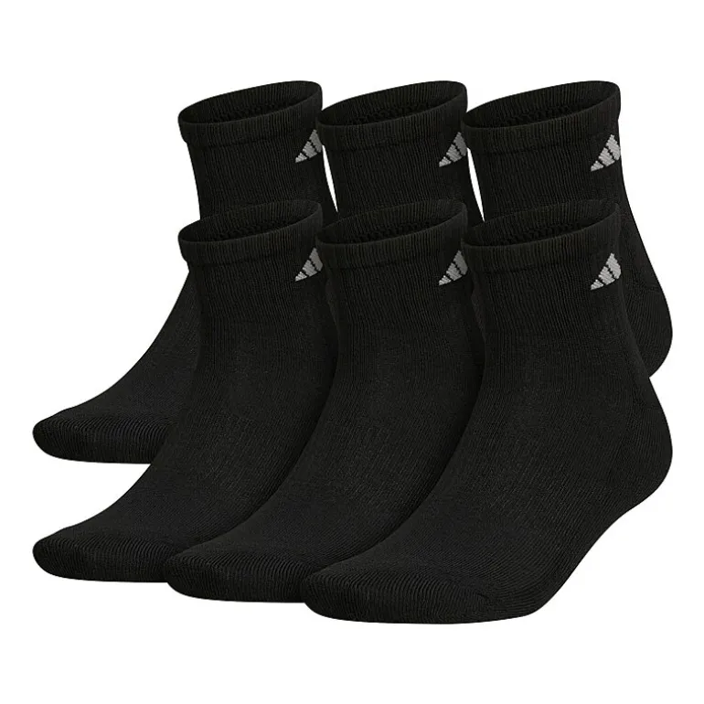 adidas Mens 6 Pair Quarter Ankle Socks
