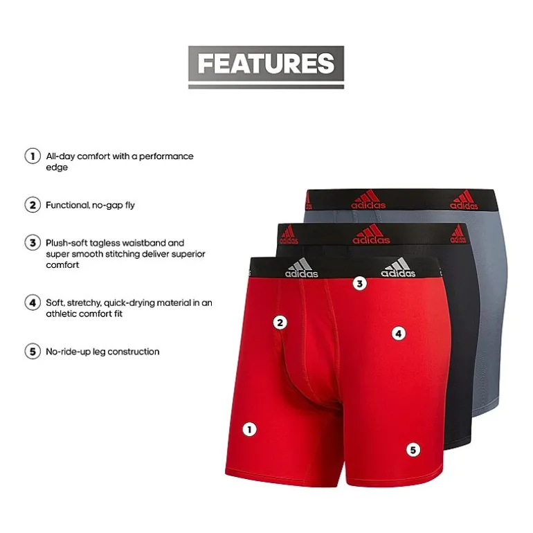 adidas Performance Mens 3 Pack Boxer Briefs 5152378a