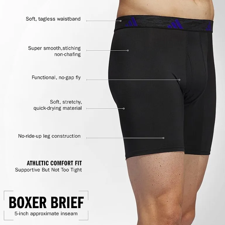adidas Performance Microfiber Mens 3 Pack Boxer Briefs 5158584