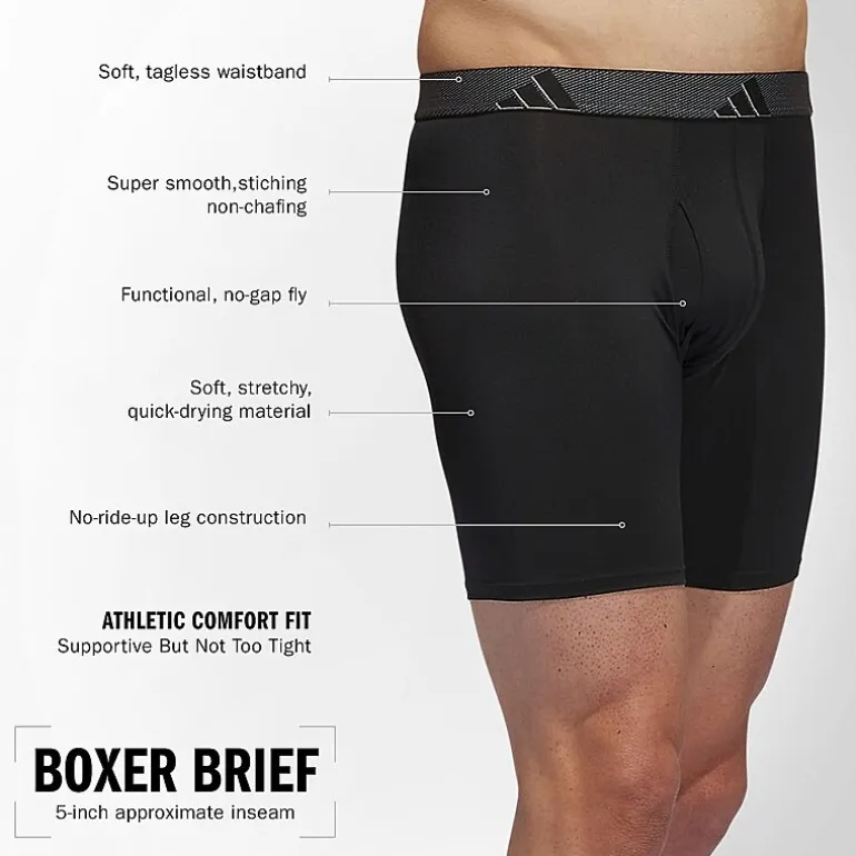 adidas Performance Microfiber Mens 3 Pack Boxer Briefs 5158584