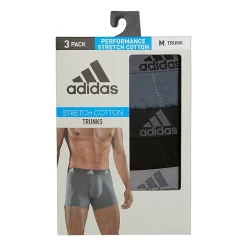 adidas Stretch Cotton Mens 3 Pack Multi-Pack Stretch Fabric Trunks 5157997a