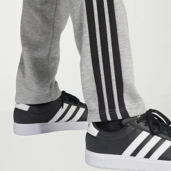 adidas 3 Stripe Mens Straight Mid Rise Regular Fit Big and Tall Fleece Sweatpant