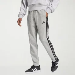 adidas 3 Stripe Mens Straight Mid Rise Regular Fit Big and Tall Fleece Sweatpant