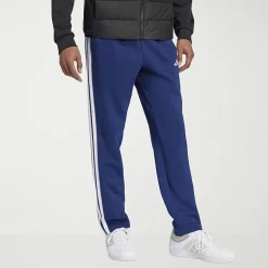 adidas 3 Stripe Mens Straight Mid Rise Regular Fit Big and Tall Fleece Sweatpant