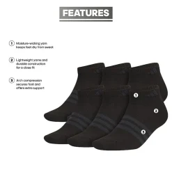 adidas Superlite Mens Multi-Pack 6 Pair Low Cut Socks