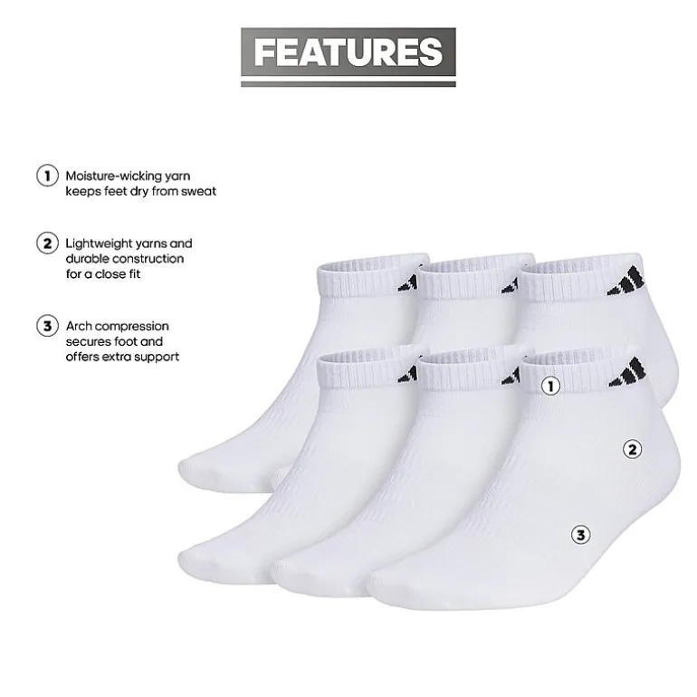 adidas Superlite Mens Multi-Pack 6 Pair Low Cut Socks