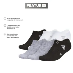 adidas Superlite Womens Multi-Pack 6 Pair No Show Socks