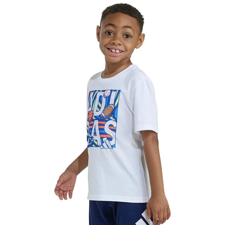 adidas Toddler Boys Crew Neck Short Sleeve Regular Fit Graphic T-Shirt
