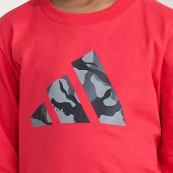 adidas Toddler Boys Crew Neck Long Sleeve Regular Fit Graphic T-Shirt