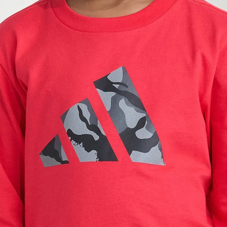 adidas Toddler Boys Crew Neck Long Sleeve Regular Fit Graphic T-Shirt