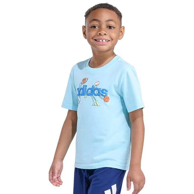 adidas Toddler Boys Crew Neck Short Sleeve Regular Fit Graphic T-Shirt