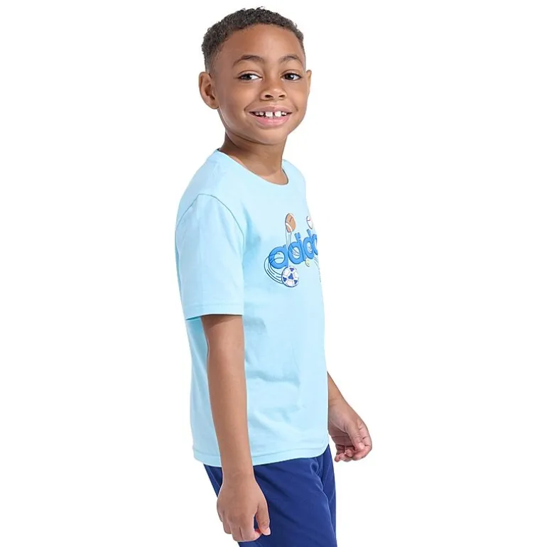 adidas Toddler Boys Crew Neck Short Sleeve Regular Fit Graphic T-Shirt