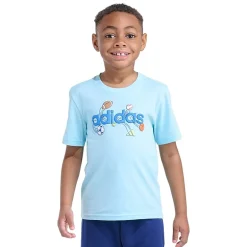 adidas Toddler Boys Crew Neck Short Sleeve Regular Fit Graphic T-Shirt