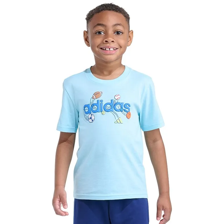 adidas Toddler Boys Crew Neck Short Sleeve Regular Fit Graphic T-Shirt
