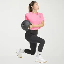 adidas Womens Crew Neck Short Sleeve Active Crop Top