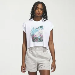 adidas Womens Crew Neck Short Sleeve Active Crop Top