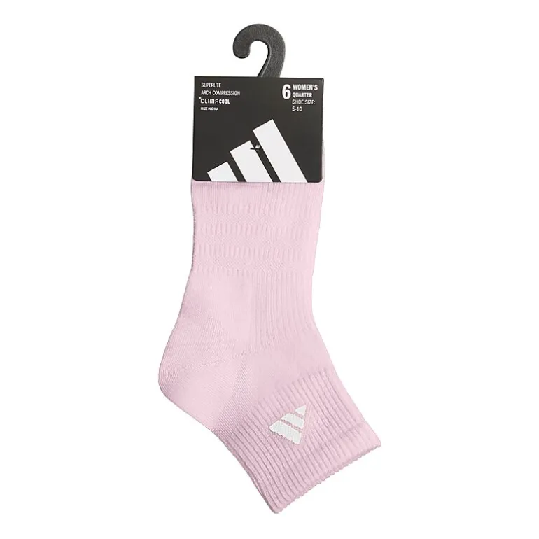 adidas Womens 6 Pair Quarter Ankle Socks