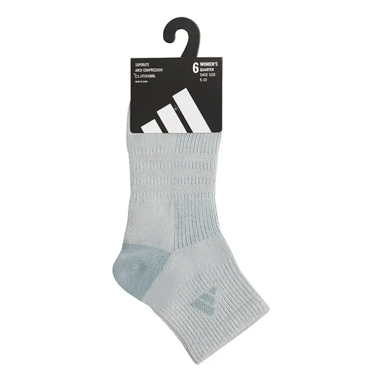 adidas Womens 6 Pair Quarter Ankle Socks