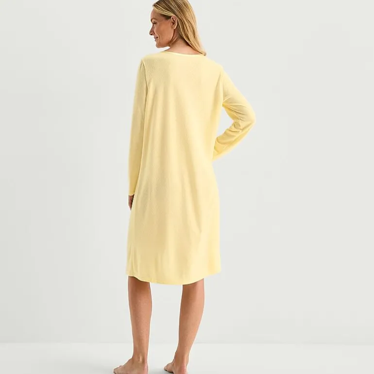Adonna Womens Long Sleeve Round Neck Nightgown