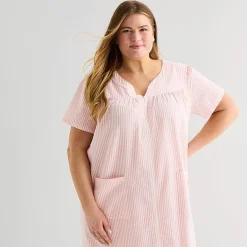 Adonna Womens Plus Short Sleeve Mid Length Robe